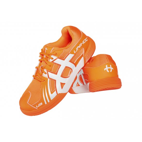 Florbalová obuv UNIHOC U3 Speed Junior orange / white
